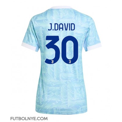 Camiseta Juventus Jonathan David #30 Visitante Equipación para mujer 2025-26 manga corta Camiseta Juventus Jonathan David #30 Visitante Equipación para mujer 2025-26 manga corta